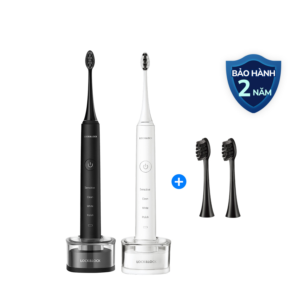 Electric toothbrush Wireless, Rechargeable, 2 Replacement Brush Heads - White, Black - ENR346, , large image number 0